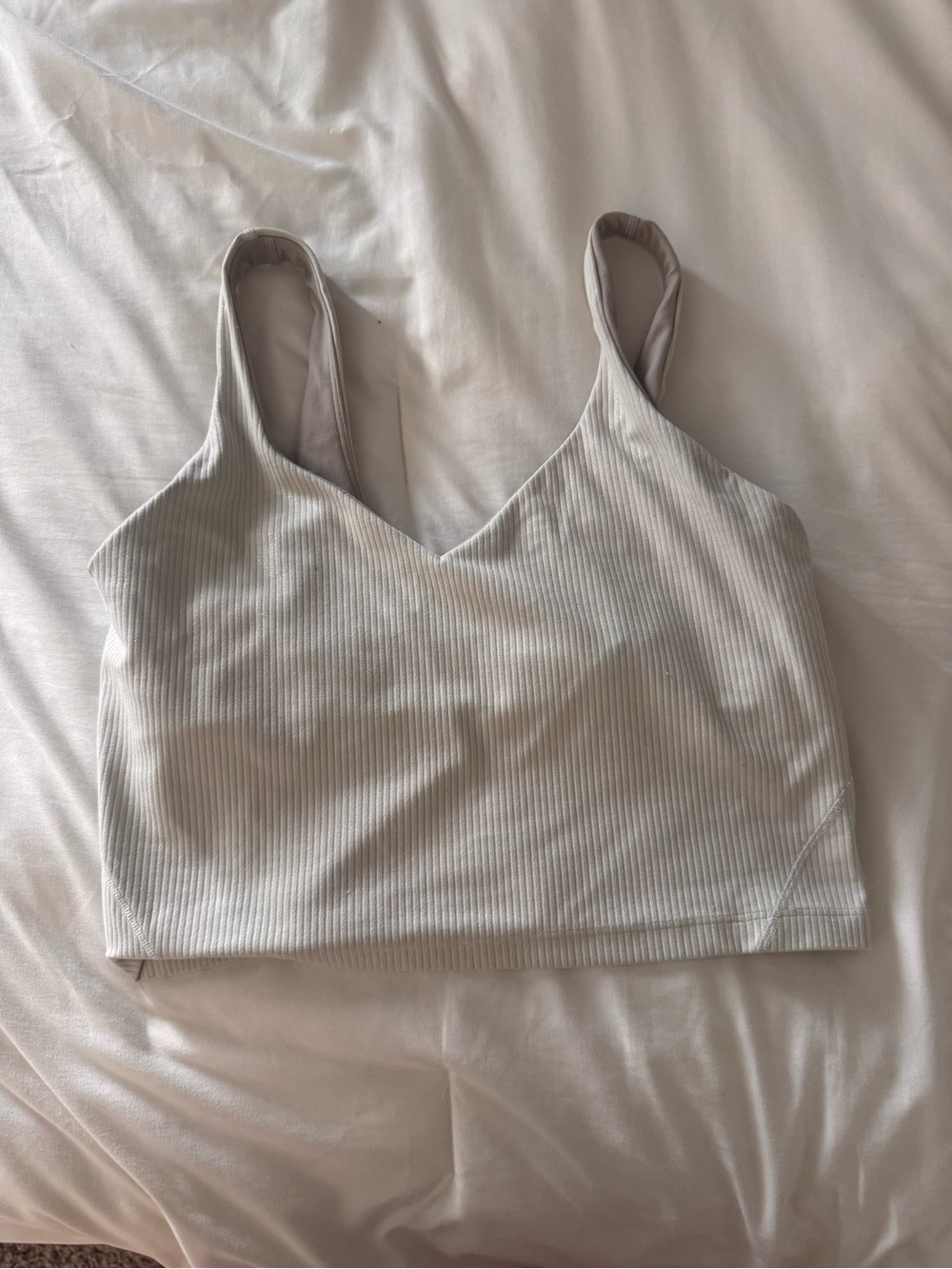 lululemon athletica Neutral Ribbed Crop Tank — Light Taupe